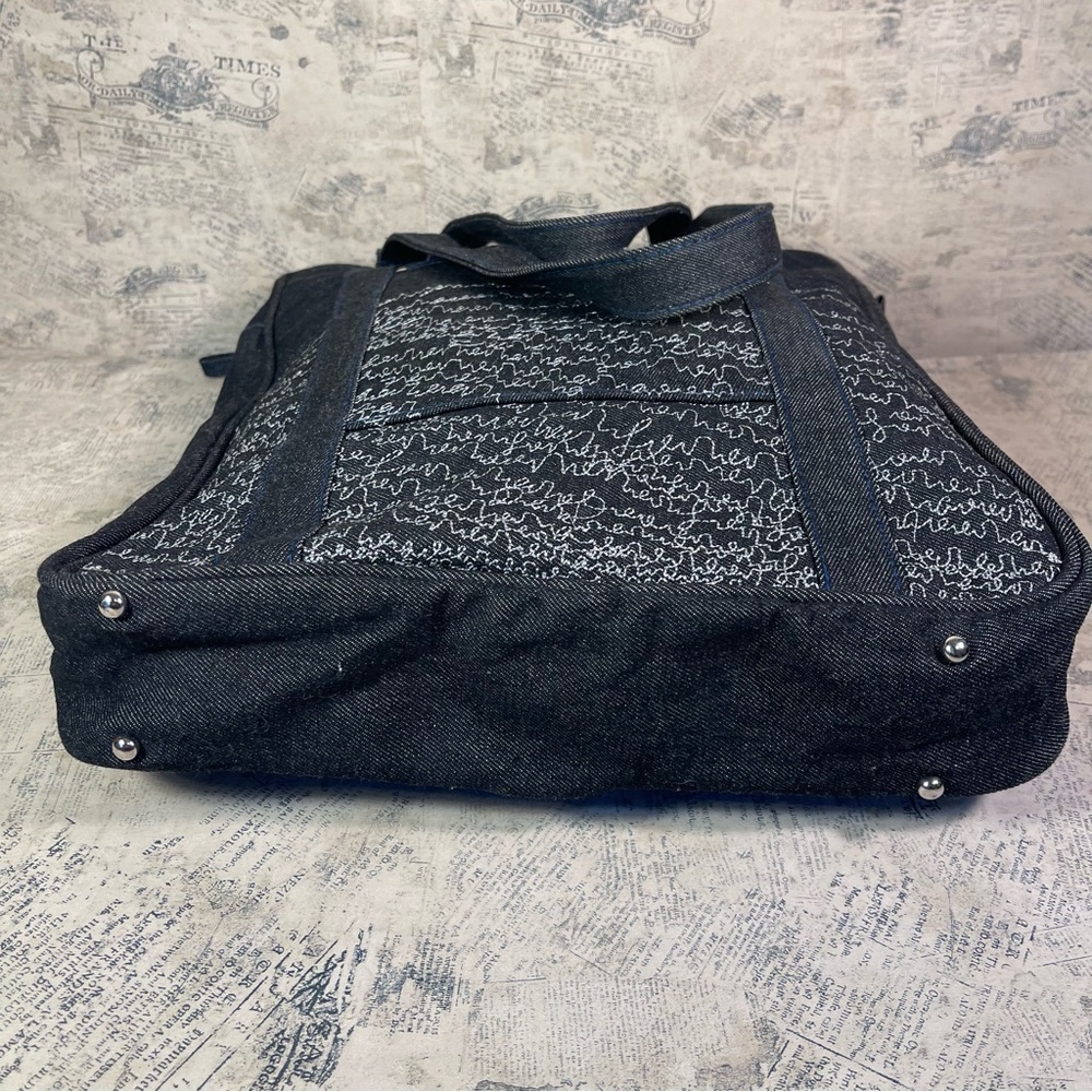 Matt Murphy Designs Black Denim tote Bag Embroidery RARE - Picture 6 of 14